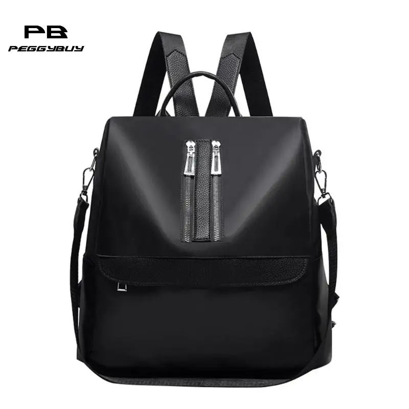 

PB Luxury Brand Women Backpack Bags Black Nylon Waterproof High Quality Travel Backpack For Young Lady College Style Female Bag