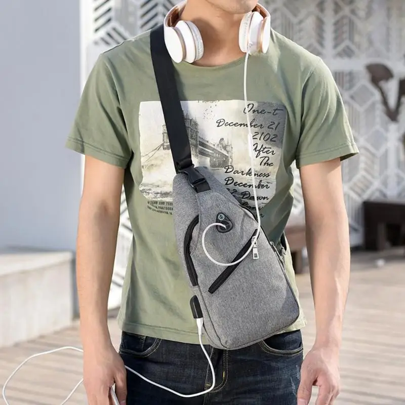 Мужская нейлоновая нагрудная сумка с одним плечевым ремнем, сумка для путешествий, USB зарядка, сумки через плечо для женщин, слинг, сумка для улицы, Mochila