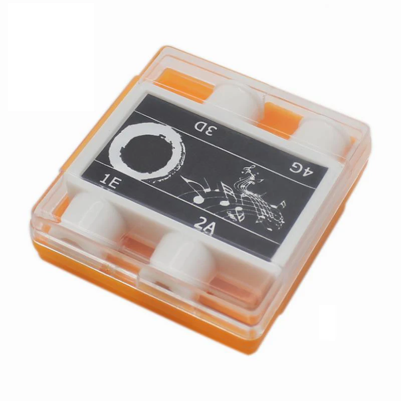 

Portable Durable 4 Notes Pitch Pipe Box E/A/D/G Tuner for Violin Practicing Accessory White