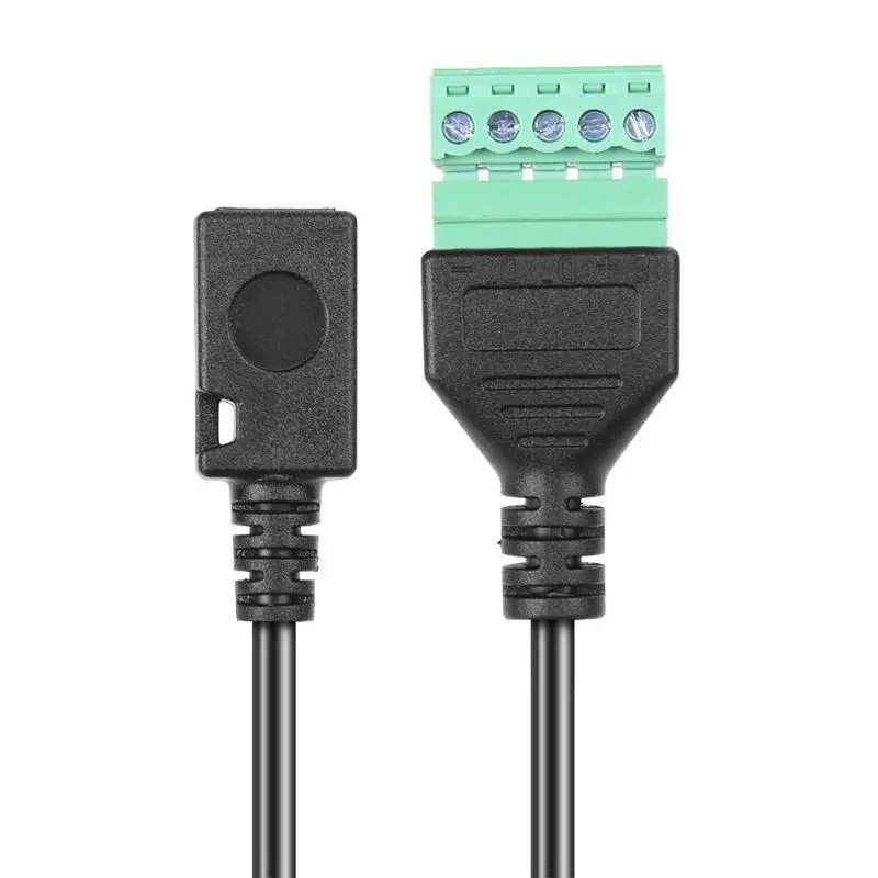 Micro USB Женский до 5 Pin винтовой клеммный разъем с 30 см экранированный кабель|Кабели|