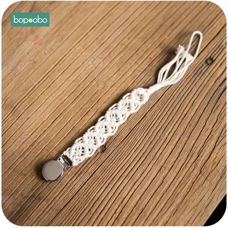 Bopoobo 2pc/1set Baby Teething Pacifier Clips With Safe Woven Pacifier Chain Holder For Nipples Baby Toy Newborn Baby Bib Gifts