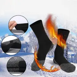 1 пара зимние теплые плюс утолщенные Носки для мужчин черные мягкие теплые спортивные носки для наружного лыжного платья сохраняющие ноги