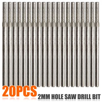 

DWZ 20Pcs 2mm Diamond Coated Hole Saw Solid Drill Bit For Glass Tile Ceramic Marble