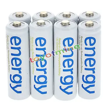 

8x AA 2A 3300mAh 1.2V Ni-Mh Energy Rechargeable Battery White Cell for RC MP3