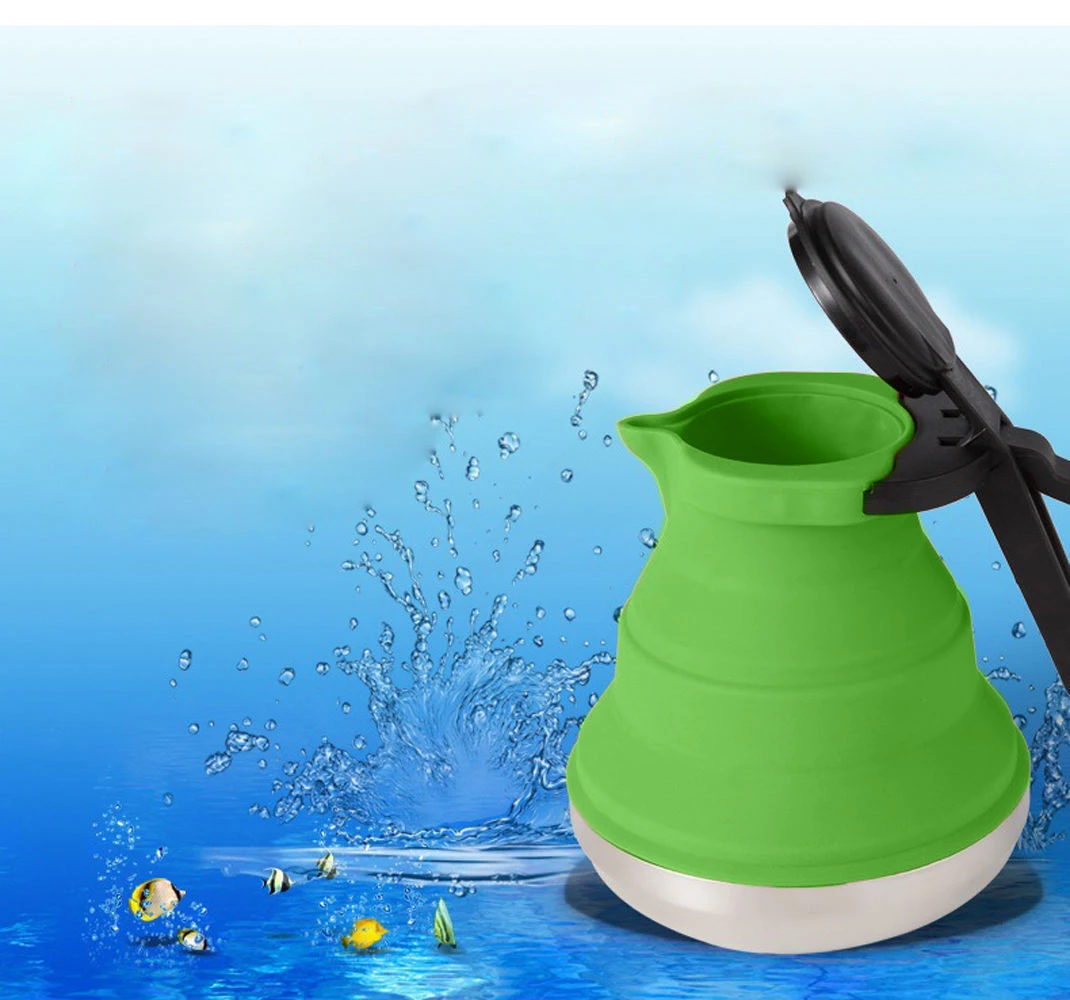 1500 мл Портативный Силиконовый складной чайник Кухня Открытый Кемпинг походный