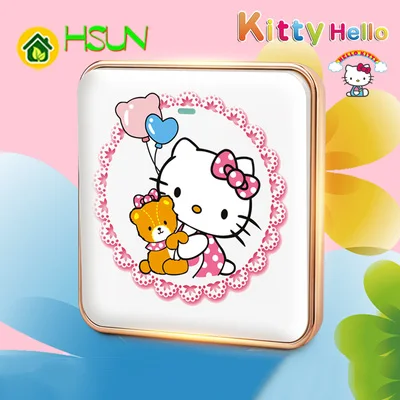 

Type 86 Cartoon art switch Hello Kitty Socket 1 2 3 4 gang 1 2 way ividuality creativity Decorative panel 1 3 5-hole socket