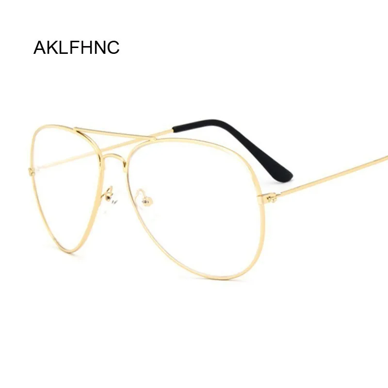 Lotnictwo złote oprawki okulary męskie klasyczne okulary przezroczyste soczewki optyczne kobieta mężczyzna okulary w stylu pilota