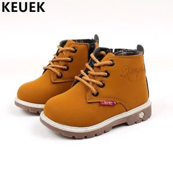 

Fashion Children Ankle boots Autumn Winter Boys Girls shoes PU leather Casual Outdoor boots Kids Baby Flat shoes 04B