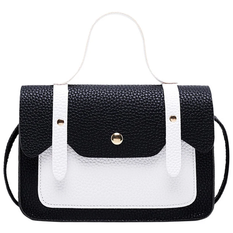 

Women'S Handbag Mini Bag Ladies Strap Female Fashion Contrast Color Shoulder Messenger Bag Handbag Black+White