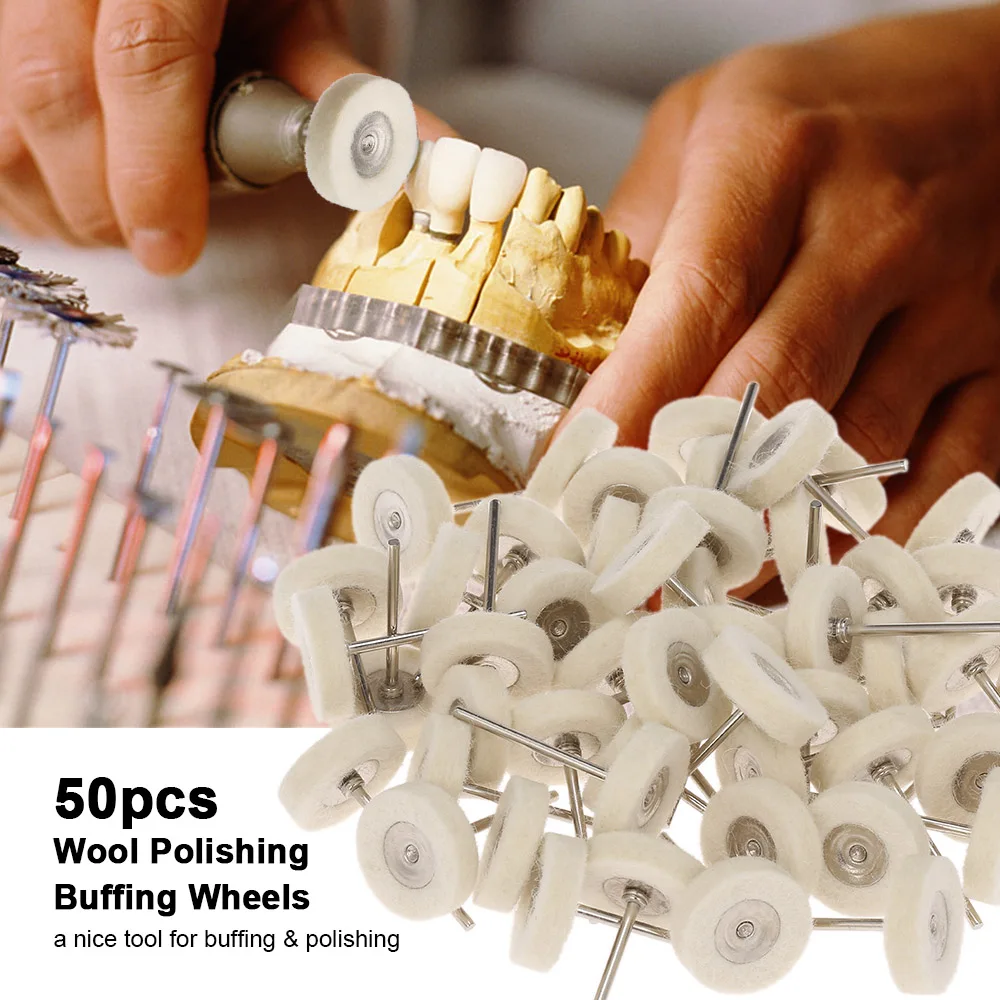 50pcs Wool Polishing Buffing Wheels Rotary Tool Accessories Wool
