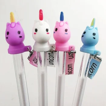 

4pcs Creative 0.38mm Ribbon Unicorn Gel Pens Korean Novelty Kawaii Unicorn Pens For Writing Office School Supplies Stationery