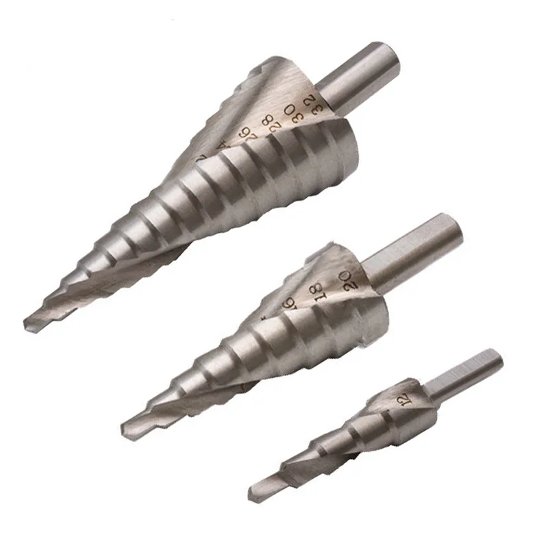 

HSS Spiral Groove Step Drill Bit For Stainless Steel Cutting 4-12/20/30mm 4241 High Speed Steel