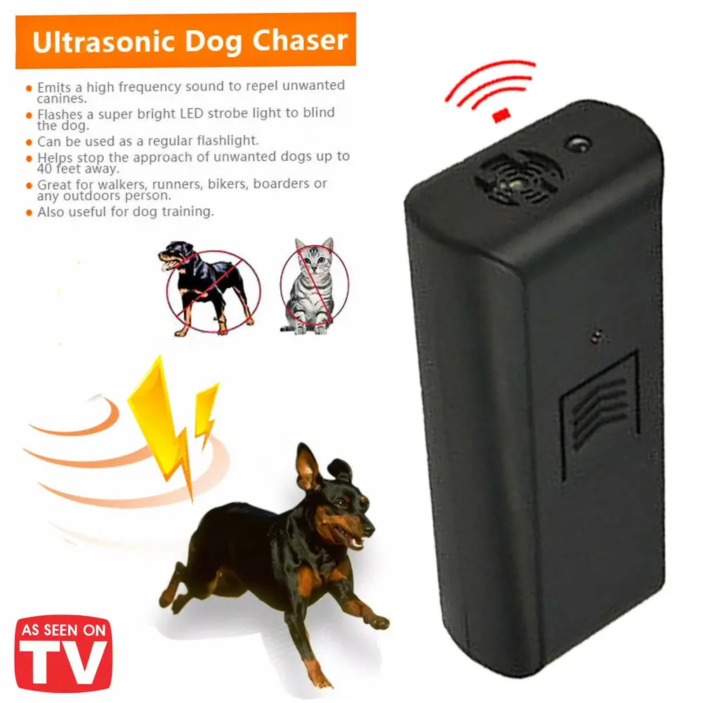 

Dog Cat Repeller Chaser Stop Barking Aggressive Trainer Portable Ultrasonic