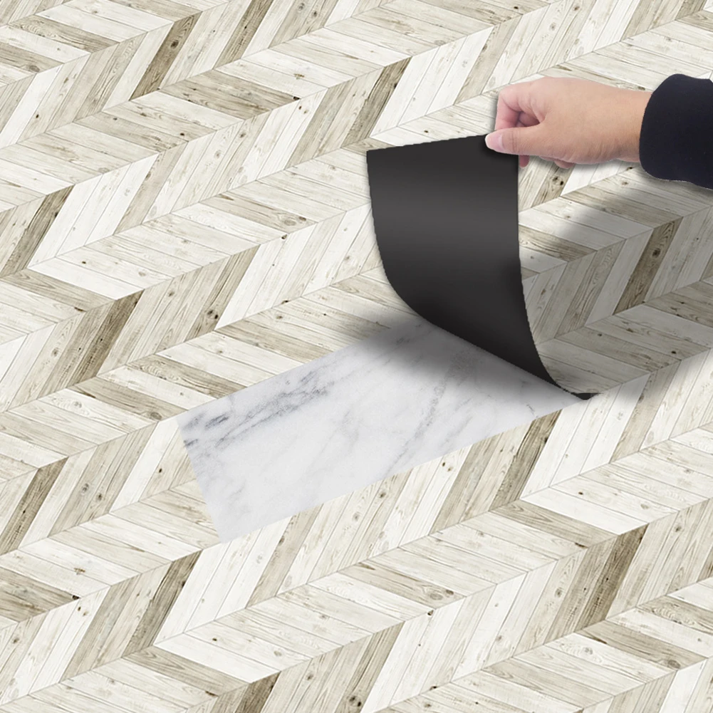 

Imitation wood pattern floor sticker PVC floor self-adhesive decoration wall sticker 20*300CM