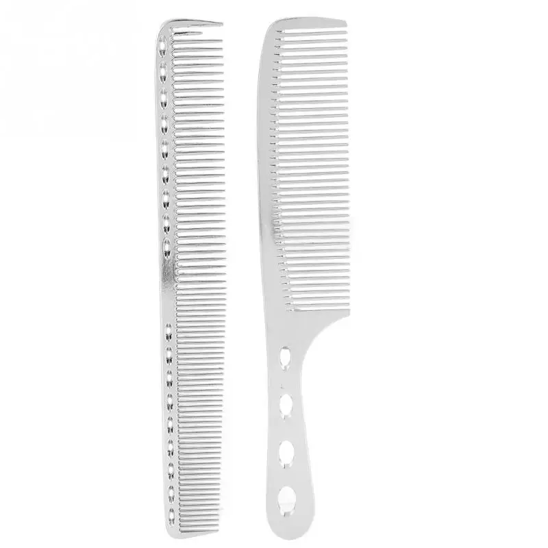 

2Pcs/Set Hair Comb Space Aluminum Stainless Steel Anti-static Sparse Haircut Comb Tool