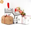 5PCS White Kraft House Shape Gift Candy Box Cookies Package With Ribbon For Birthday Wedding  Christmas Party Favor Supplies ► Photo 2/6