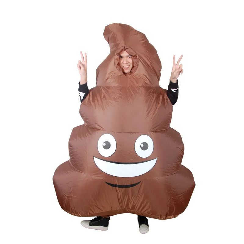 

Inflatable Emoji Poop Pile Costume for Adults Smile Face Shit Cosplay Costume Fancy Dress Blow Up Suit Christmas Halloween Party