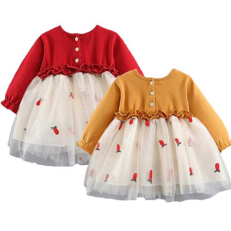 PUDCOCO Newborn Baby Girls Spliced Dress Long Sleeve Party Kid Wedding Dresses Princess PUDCOCO Newborn Baby Girls Spliced Dress Long Sleeve Party Kid Wedding Dresses Princess