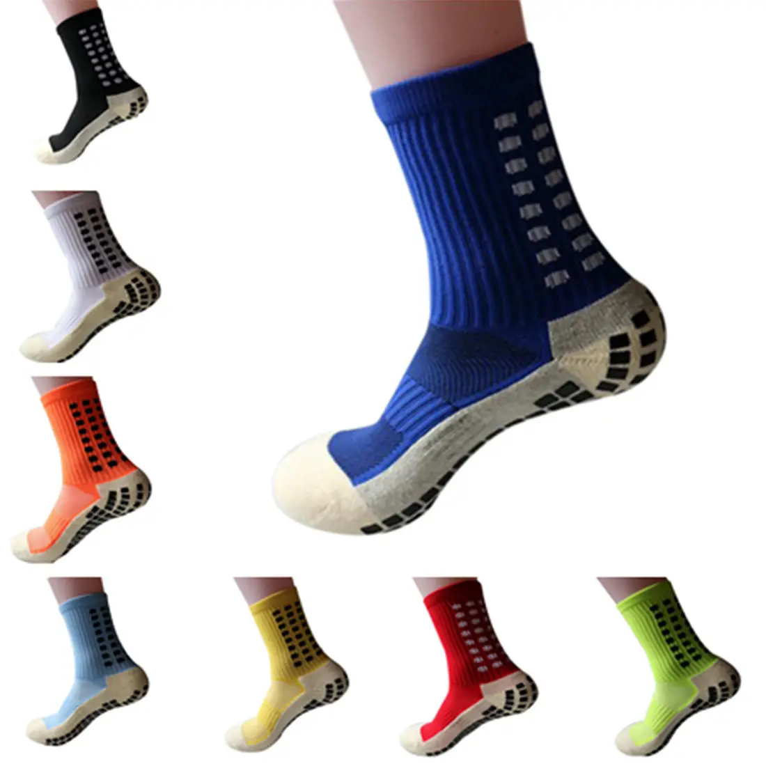 

New Unisex Anti Slip Soccer Cotton Football Running Sport Socks Absorb Sweat