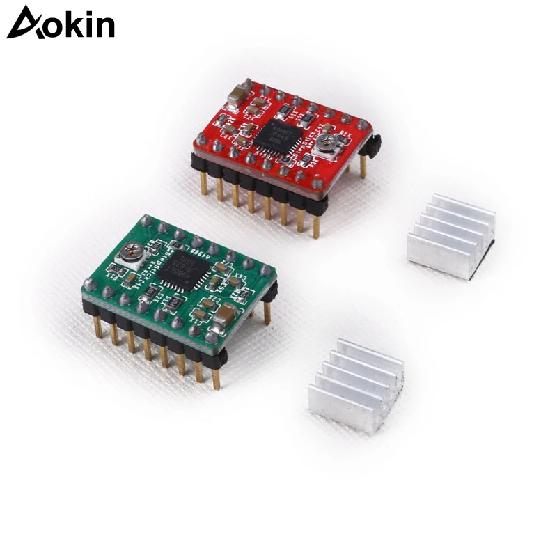

Aokin 3D Printer Parts Reprap Stepper Driver A4988 Stepper Motor Driver Module with Heatsink For Ramps 1.4