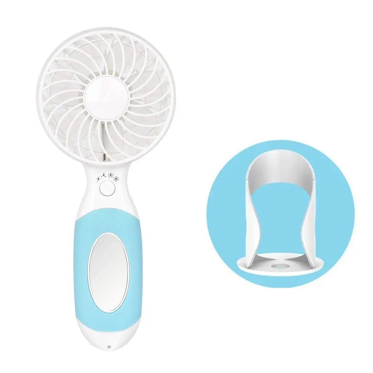 

Mini USB Fan Handheld Electric Fan Portable Outdoor Fan with Separable Base 3 speeds 3600mAh Rechargeable Battery for Home Off