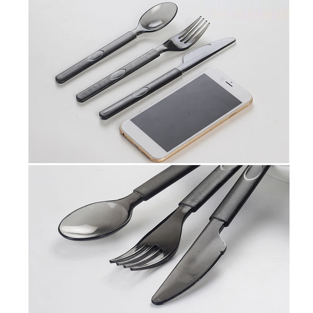 

MagiDeal 150 Pcs Disposable Plastic Tableware Cutlery Set, Single-pack Forks Spoons
