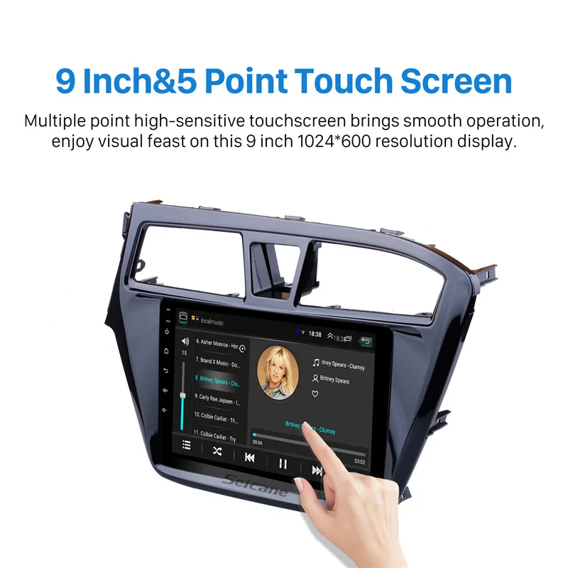 Seicane 2din Android 8,1 автомобильный Радио мультимедийный плеер для HYUNDAI I20 LHD 9 дюймов сенсорный экран GPS навигация головное устройство