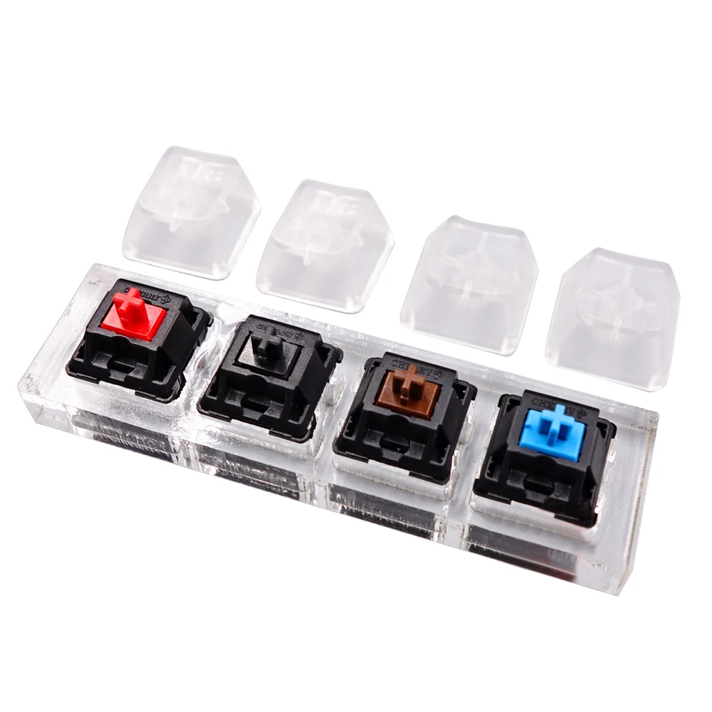 Elisona Portable Mechanical Keyboard Tester Set Acrylic Keycaps 4-Axis Frame Accessories Test Kit for Cherry MX