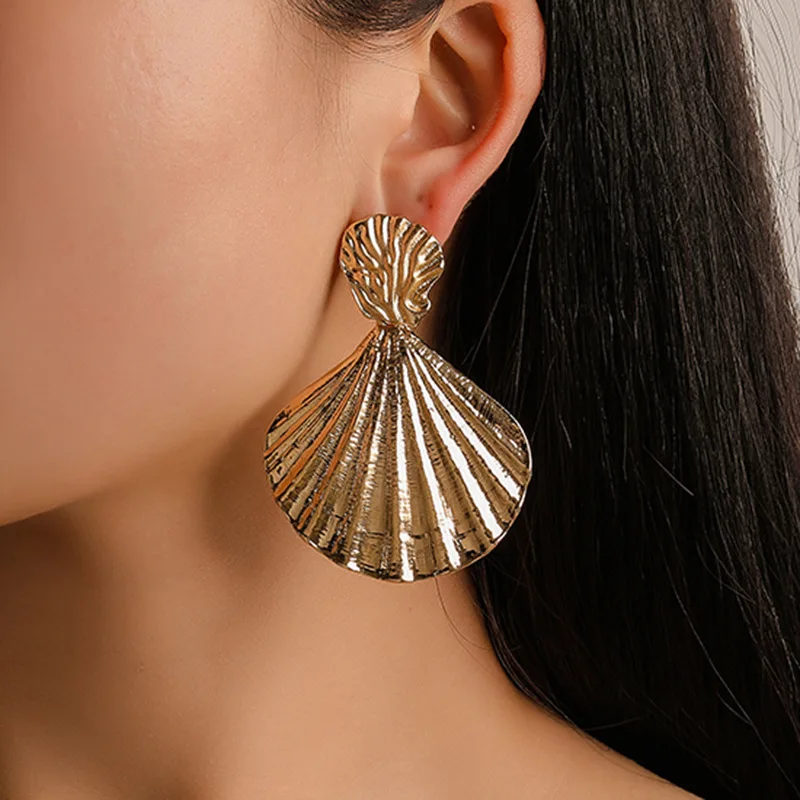 

Fashion Vintage Zinc Alloy Shell Geometric Dangle Drop Earrings Gold Silver Brincos Women Party pendientes mujer moda 2019