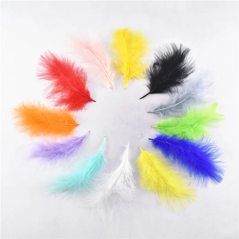 

20 Pcs/Lot 10-15CM 4-6'' Turkey Feathers Chicken Plumes Turkey Marabou Feathers for Carnival Halloween Christmas DIY Craft Deco
