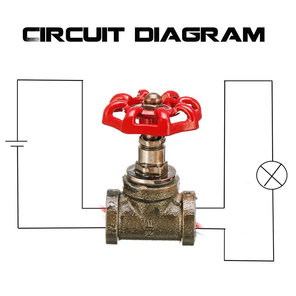  1/2 Inch Stop Valve Light Switch With Wire For Water Pipe Lamps Lamp Loft Style Iron Valve Vintage 