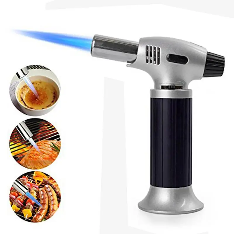 

Refillable Kitchen Blow Torch Welding Gun Outdoor BBQ Cooking Torch Soldering With Safety Lock for Creme Brulee Pen Burner