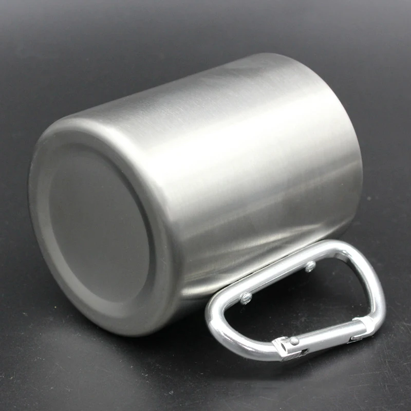 EAS 330ml кружка из нержавеющей стали со складной ручкой карабином для кемпинга и