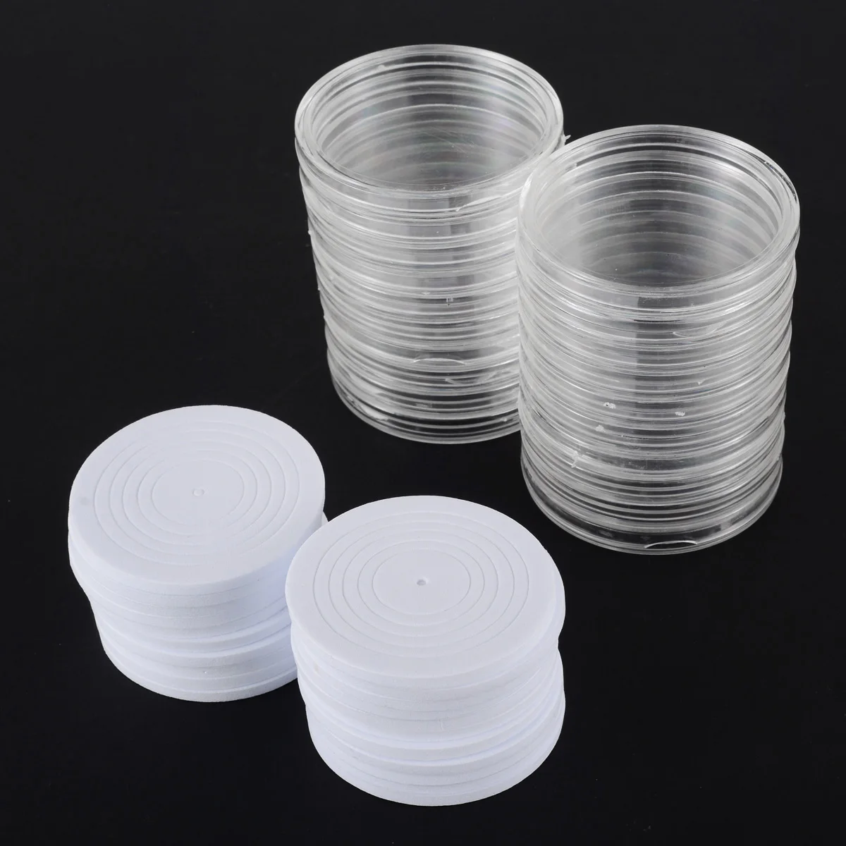 

20pcs 46mm Round Clear Coin Capsules Holder Storage Case Container Display Boxes Small Plastic Coin Case for Zodiac Coins