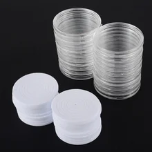 20pcs 46mm Round Clear Coin Capsules Holder Storage Case Container Display Boxes Small Plastic Coin Case for Zodiac Coins