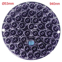 940nm инфракрасный 48x(5 мм) ИК светодиодный доска ночного видения для CCTV IP камера Модуль платы блока программного управления(диаметр: 53 мм