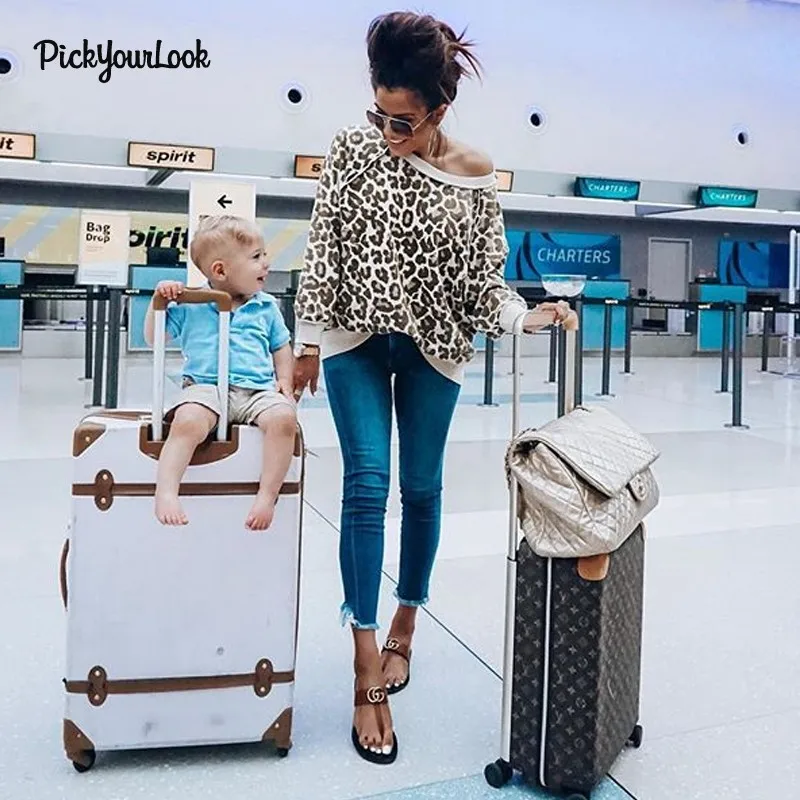 Pickyourlook женская блузка с длинным рукавом осенние леопардовые Модные женские топы