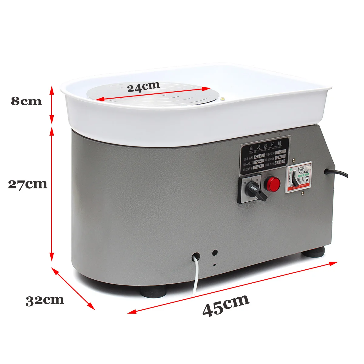 Pottery Forming Machine 220V 350W Electric Pottery Wheel DIY Clay Tool with Tray Flexible Foot Pedal For Ceramic Work Ceramics