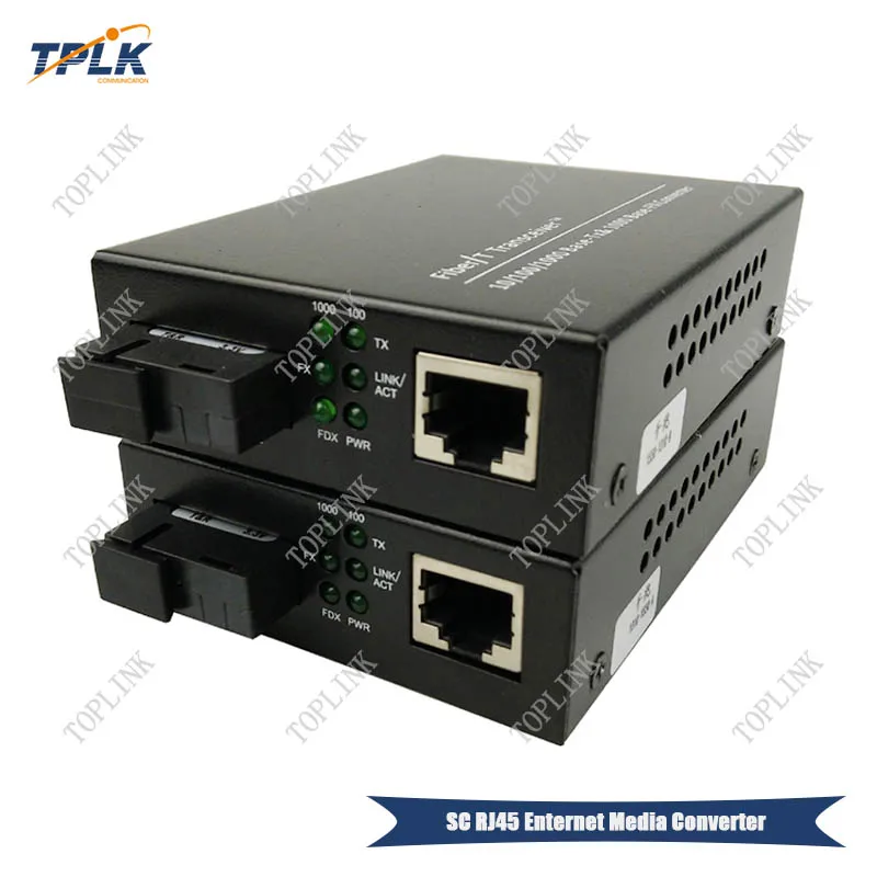 Одномодовый медиаконвертер RJ45 Ethernet Gigabit 1 порт 1310 нм/1550 нм порт|Оптоволоконное