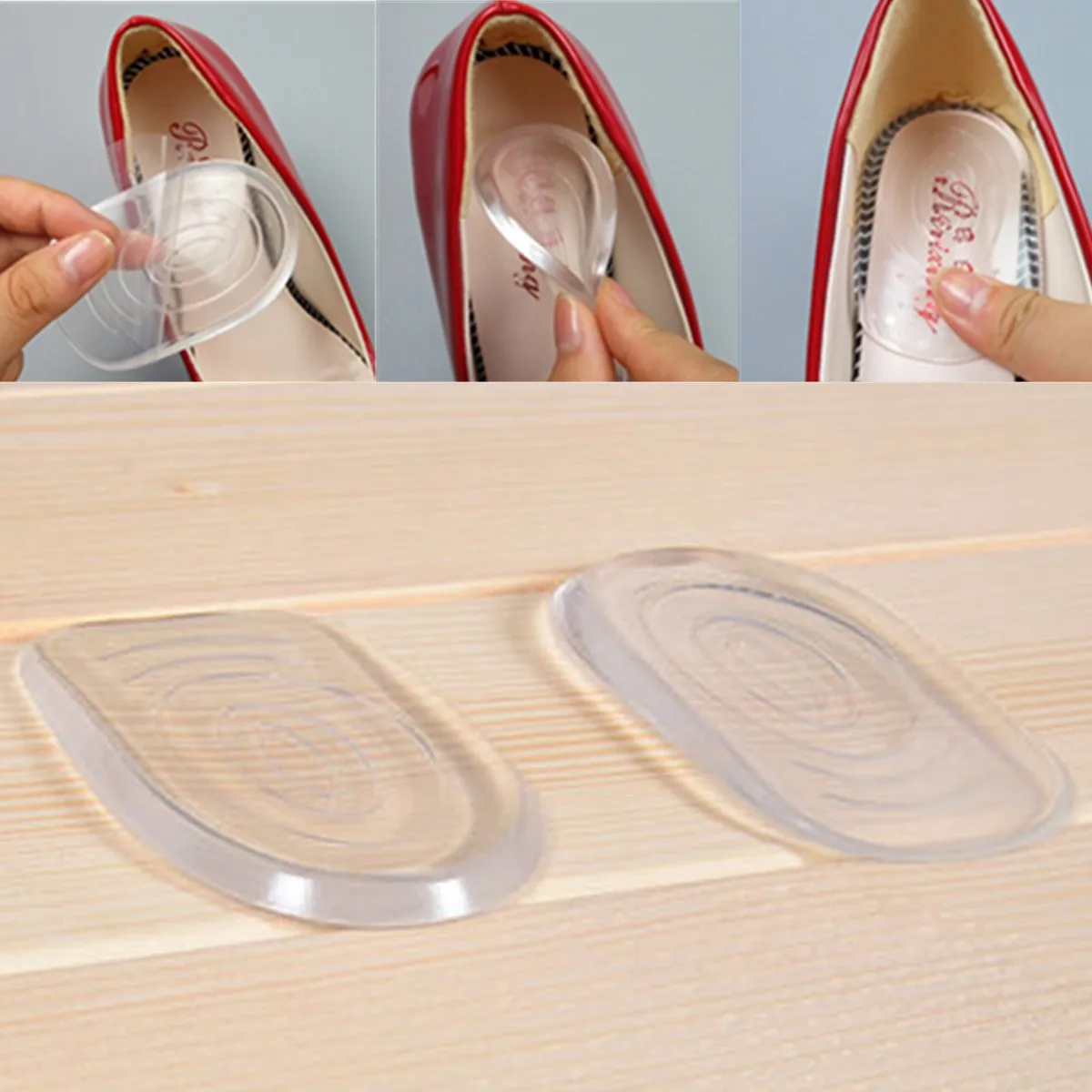 Soft Silicone Gel Orthopedic Insoles Back Pad Heel Cup for Calcaneal Pain Health Feet Care