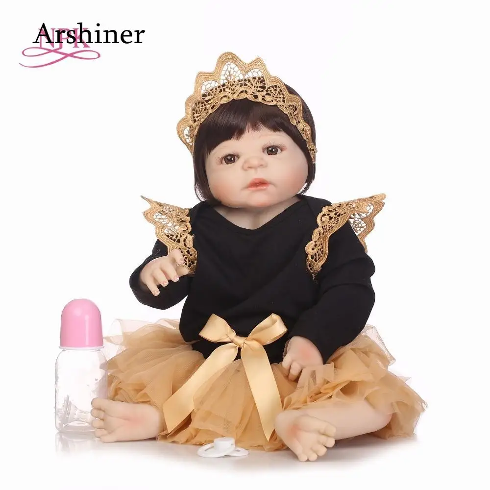 

NPK 55CM Babies Princess Dolls Bebe Reborn Bonecas Brinquedos Real Full Body Silicone Girl Reborn Baby Doll Toy