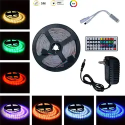 Adeeing 5 м IP65 SMD 3528 Водонепроницаемый 300 светодиодный s RGB Цвета изменения Светодиодные полосы света + 44-клавишный пульт дистанционного