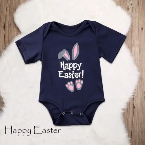 Летняя новая повседневная одежда для маленьких девочек My 1st Easter хлопковое боди с