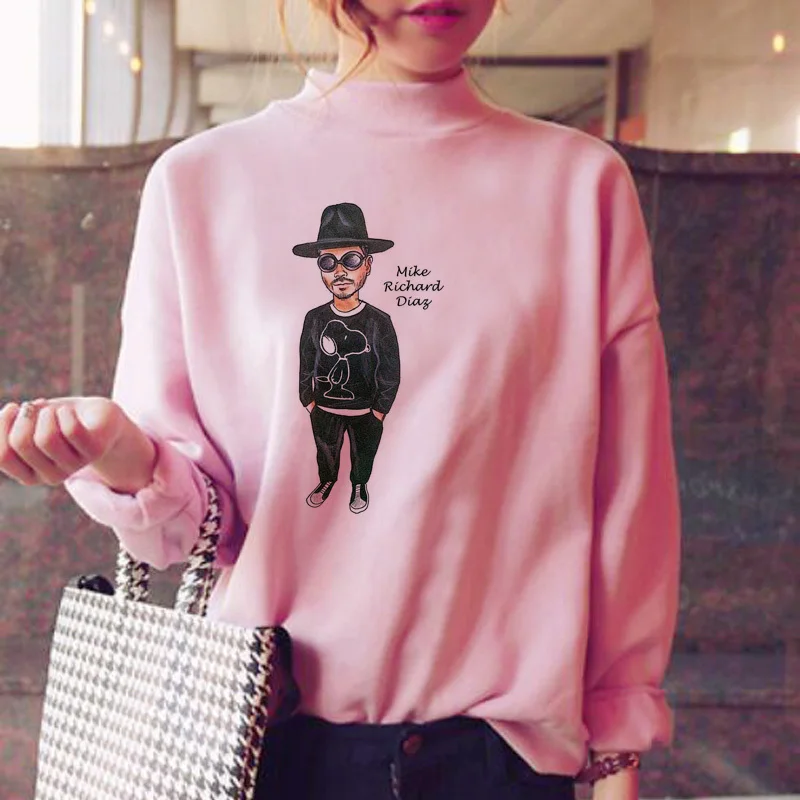 

j balvin hoodies women winter oversized hood clothes warm streetwear pink fleece japanese fleece kawaii pink