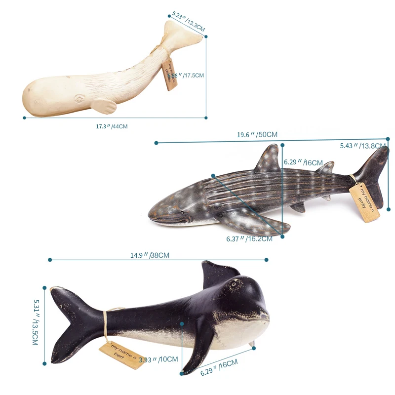 ORZ Ретро Статуэтка Искусство украшение дома аксессуары деревянный КИТ акула игрушка Дельфин офисный Декор украшение на день рождения Рождественский подарок