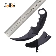 JelBo черный нож Karambit охотничий нож с фиксированным лезвием CS GO счетчик Страйк Тактический коготь для выживания кемпинга тактические ручные инструменты