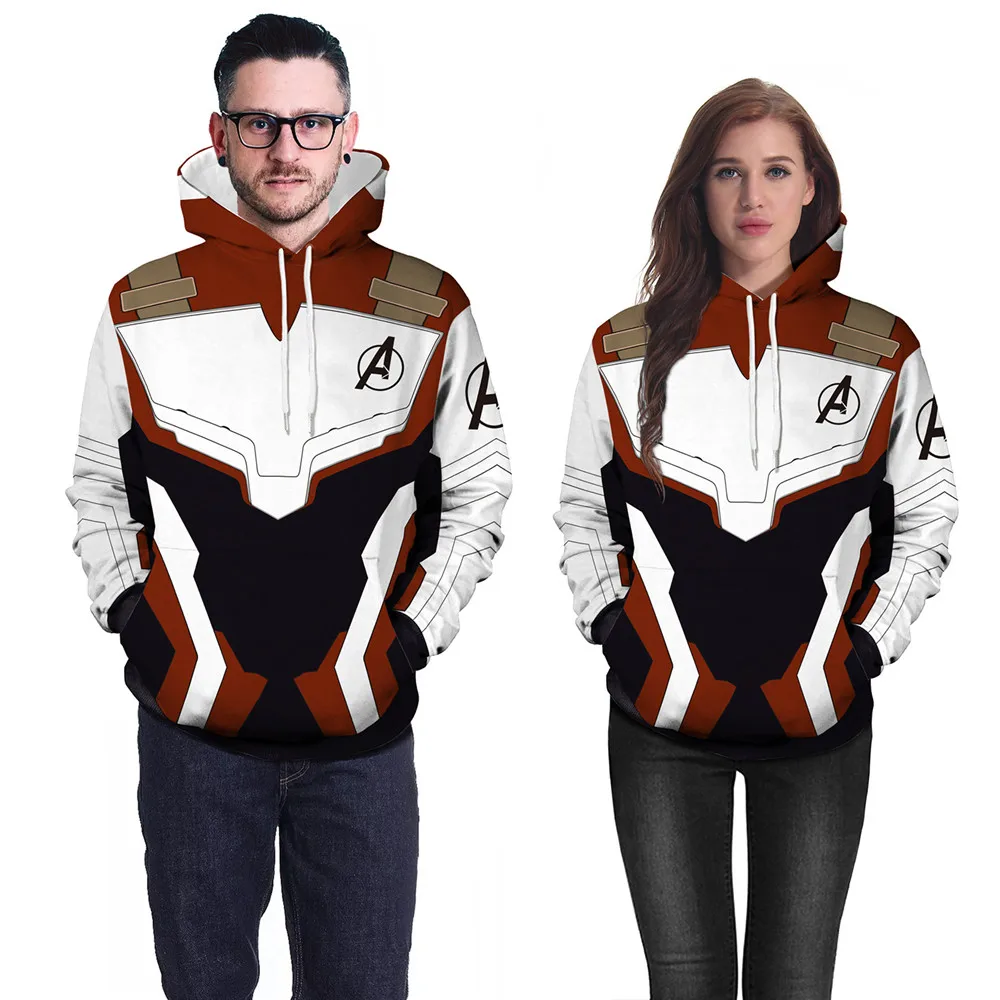 2019 New Men Unisex Avengers Endgame Quantum Realm 3D Hoodie Movie Cosplay Costume Superhero Iron Man Hoodies