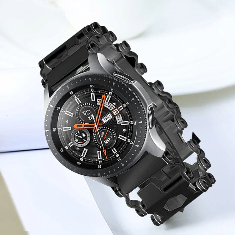 Metal Tool Straps For Samsung Galaxy Watch 46mm Gear S3 Watch Strap Bracelet Garmin Fenix 3 HR 5X Watch Band With Screwdriver
