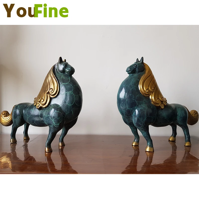 

YOUFINE pure copper Tang horse decoration ornaments home copper color decorative crafts