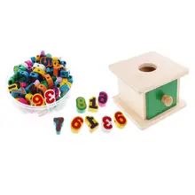 Montessori Material Match Box and Lacing Game Number Learning Education Toy for Kids